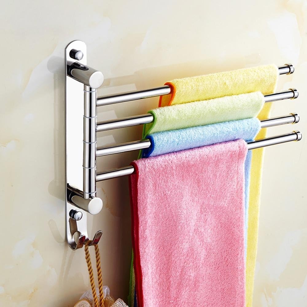 KHSKX Stainless steel hooks, rotating towel racks, Anodic
