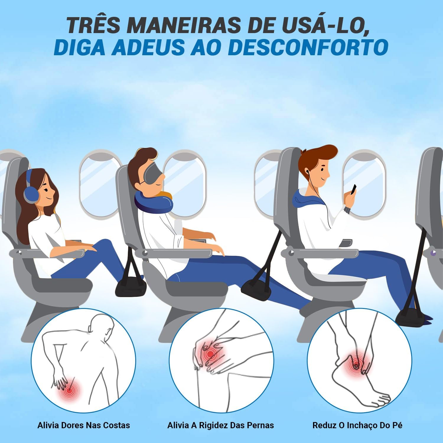 Airplane Foot Hammock, Apoio de Pé, Hammock do Pé, Uma Rede de Pés Que é Frequentemente Usada para Viagens Airplane Foot Hammock, Apoio de Pé, Hammock do Pé, Uma Rede de Pés Que é Frequentemente Usada para Viagens