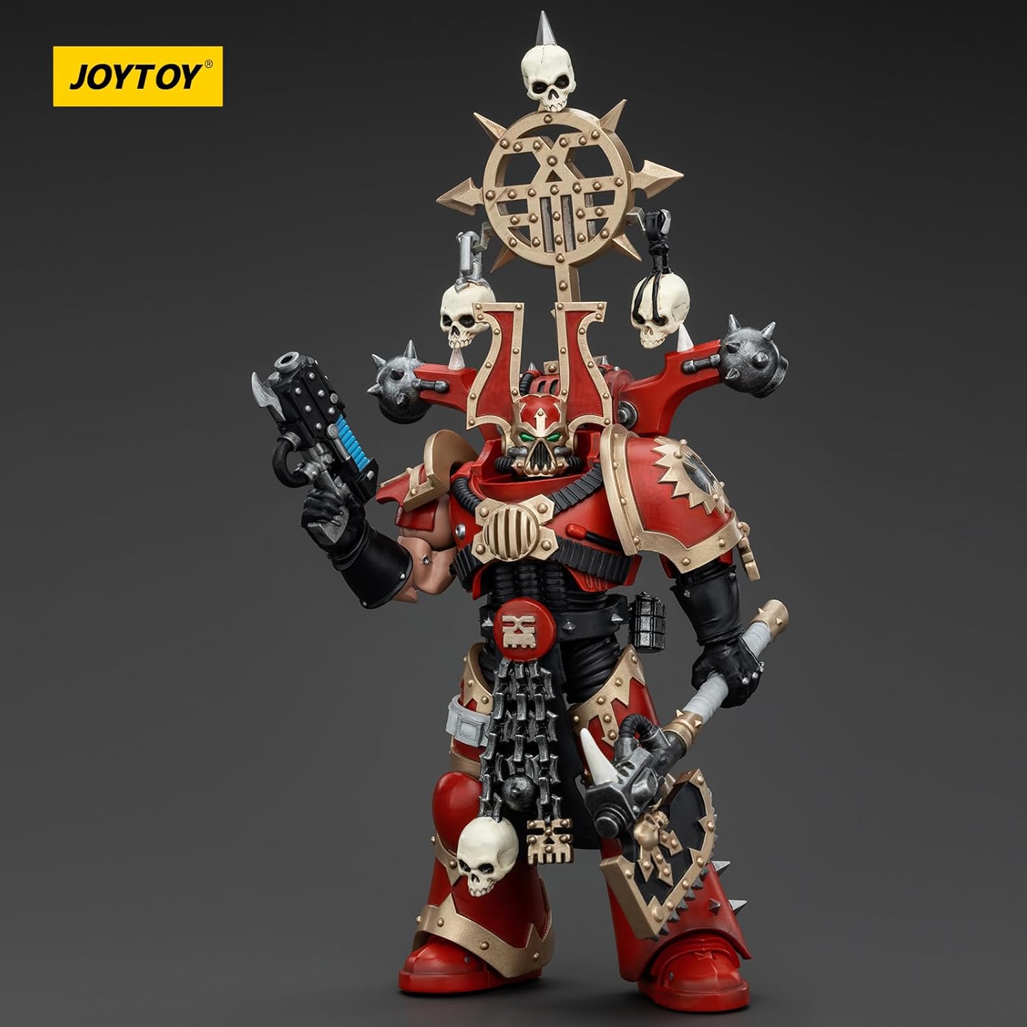 JOYTOY Warhammer 40k World Eaters, World Eaters Khorne Berzerker with Berzerker lcon 1/18 Action Figure, Dedicated to You Who Love Collecting