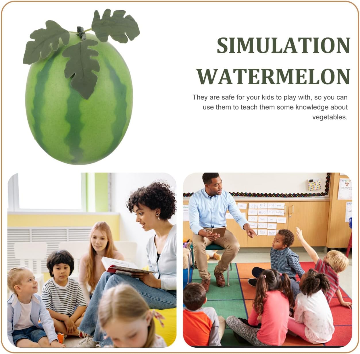 BESTOYARD Artificial Watermelon Model Realistic Fake Watermelon Slice Foam Prop for Home Decor Photography Early Education Lightweight 6.3 Inch Fruit Decoration