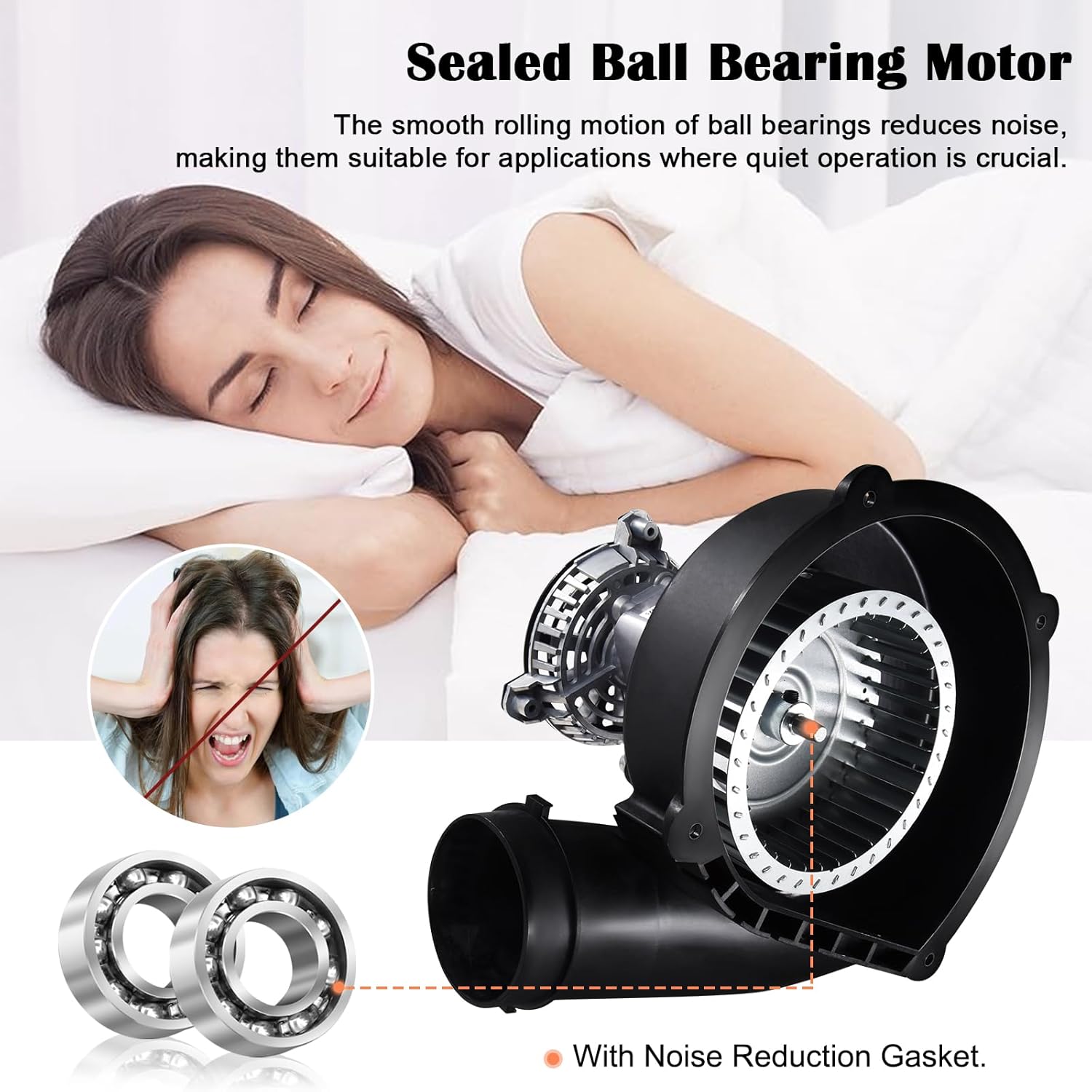 Hiorucet Furnace Draft Inducer Blower FB-RFB241 for Rheem Ruud, Jakel J238-150-1533, Packard 66847, 70-24157-03, 70-24175-01, Fasco 7021-11559, Ametek 117104-01, Rotom FB-RFB241 Draft Inducer Motor.