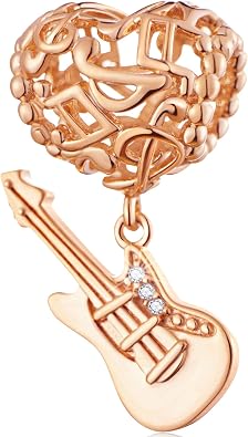 GEMDAZZ Silver Travel Charm Hobby Charm for Women Bracelets 925 Sterling Silver Shopping Handbag, High Heel Shoe, Guitar Beads, Valentines for Lover/Friends/Mother/Musician