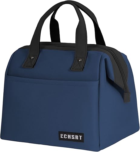 Miniatura 2 de ECHSRT Bolsa de almuerzo aislada y bolsa de almuerzo aislada de 10L con correa para el hombro, paquete de 2 unidades, azul y negro