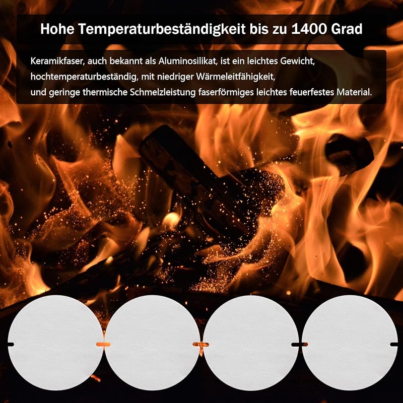 Beekeg 4db kályha csőtömítés lapos tömítés 120-150mm 1400°C hőálló