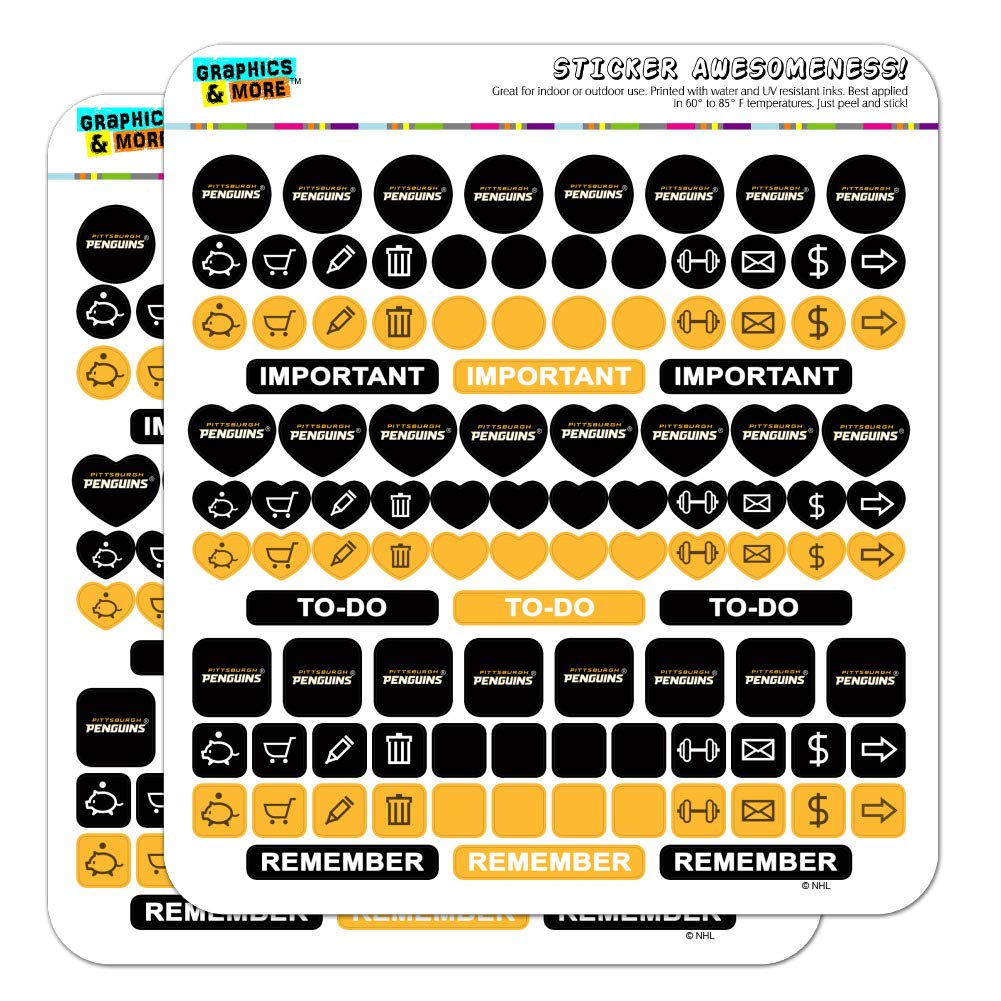 NHL Pittsburgh Penguins Logo Planner Calendar Scrapbooking Crafting Sticker Set