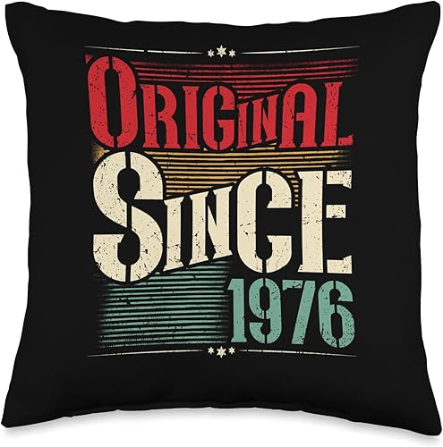 1976 Vintage Birthday Retro Limited Edition Men Woman Gift Throw Pillow, 16x16, Multicolor