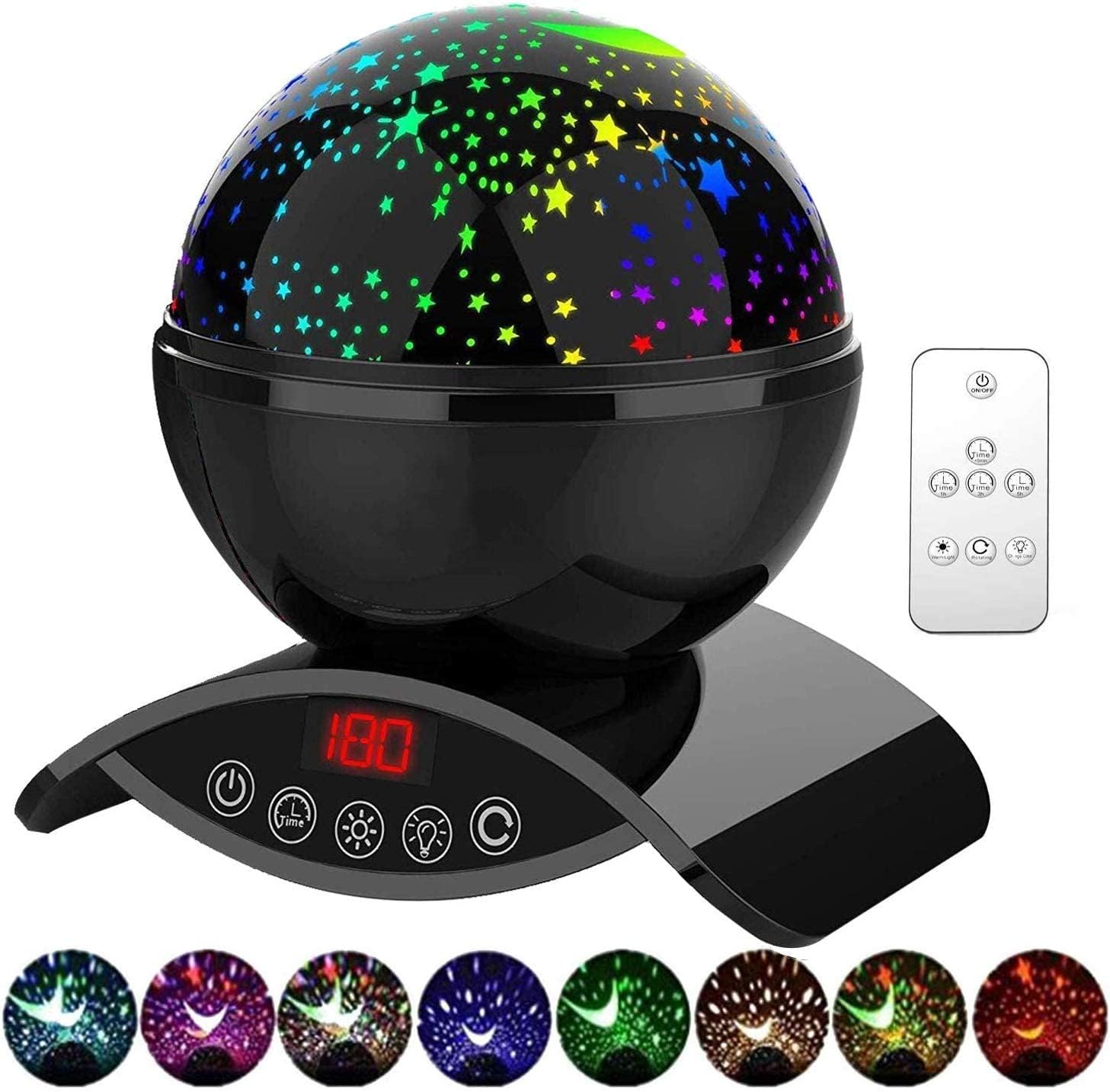 YSDNight Lighting Lamp, Modern Star Rotating Projection, Romantic Star Projector Lamp for Kids, USB Rechargeable & Remote Control, Gifts for Kids,Bedroom(Upgrade)