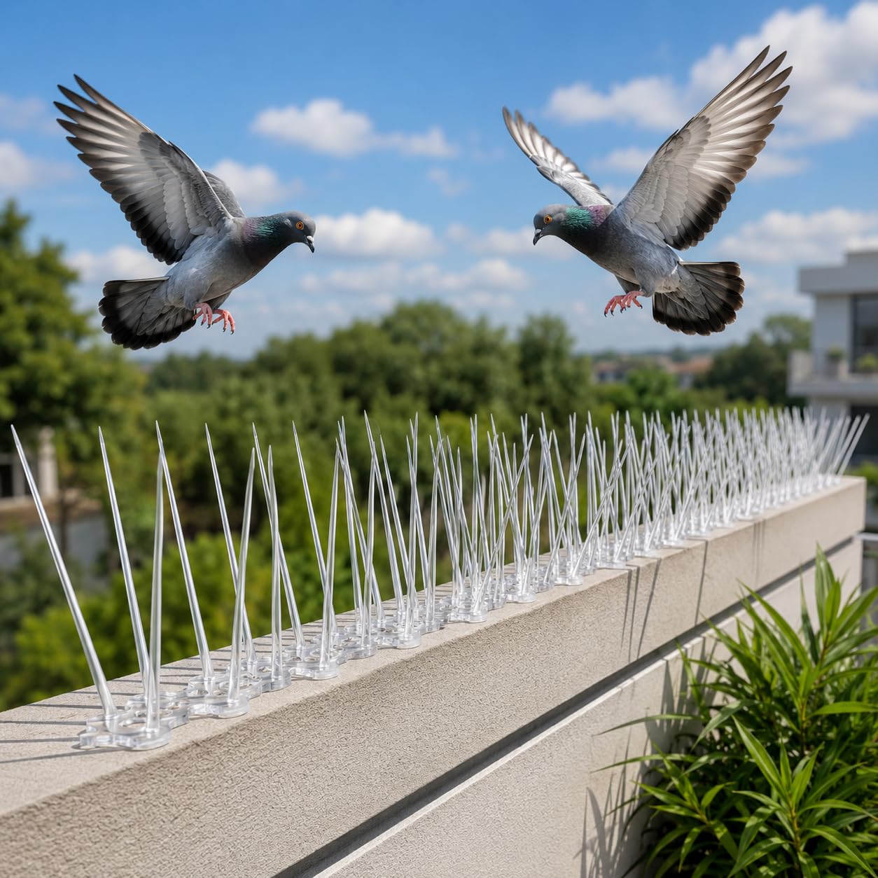 Pigeon Spikes for Balcony, Railing & Ledge, Clear Weatherproof Polycarbonate, Easy Installation, Bird Deterrent-image-33