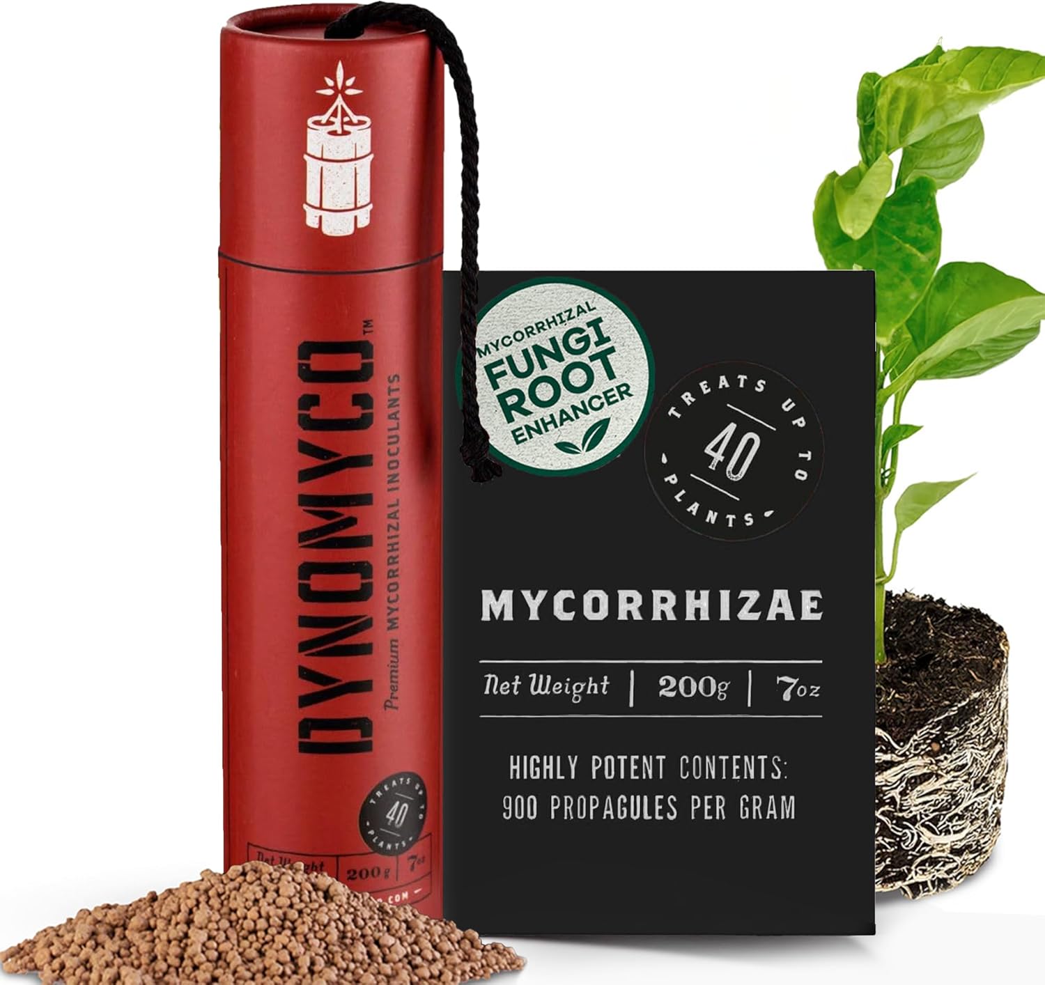 DYNOMYCO Granular Mycorrhizal Fungi Inoculant 200g/7oz + 4-in-1 Mycorrhizal Grow Kit for Bigger Yields & Healthier Plants