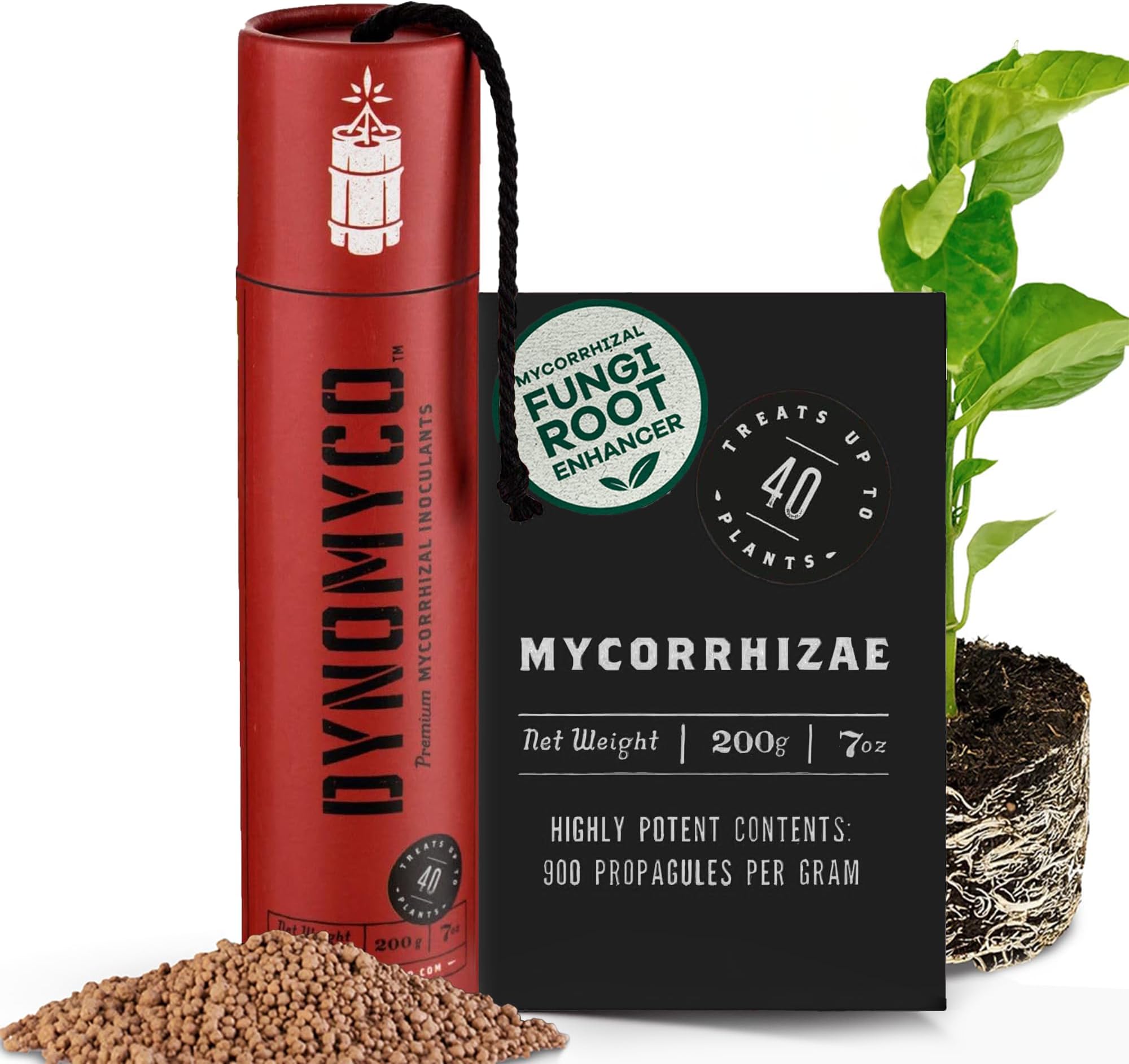 DYNOMYCO Mycorrhizal Inoculant - Plant Growth & Root Treatment, Concentrated Mycorrhiza Formula, Boosts Nutrient Uptake, Mycorrhizae Plant Food for Resilience & Fertilizer (200g / 7oz)
