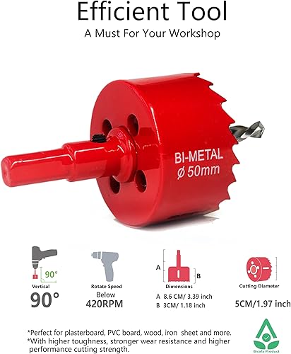 Miniatura 4 de Paquete de 6 ojales de 1.969 in para cable de escritorio con kit de sierra de agujero bimetálico y gestión de manguitos de tubo en espiral de