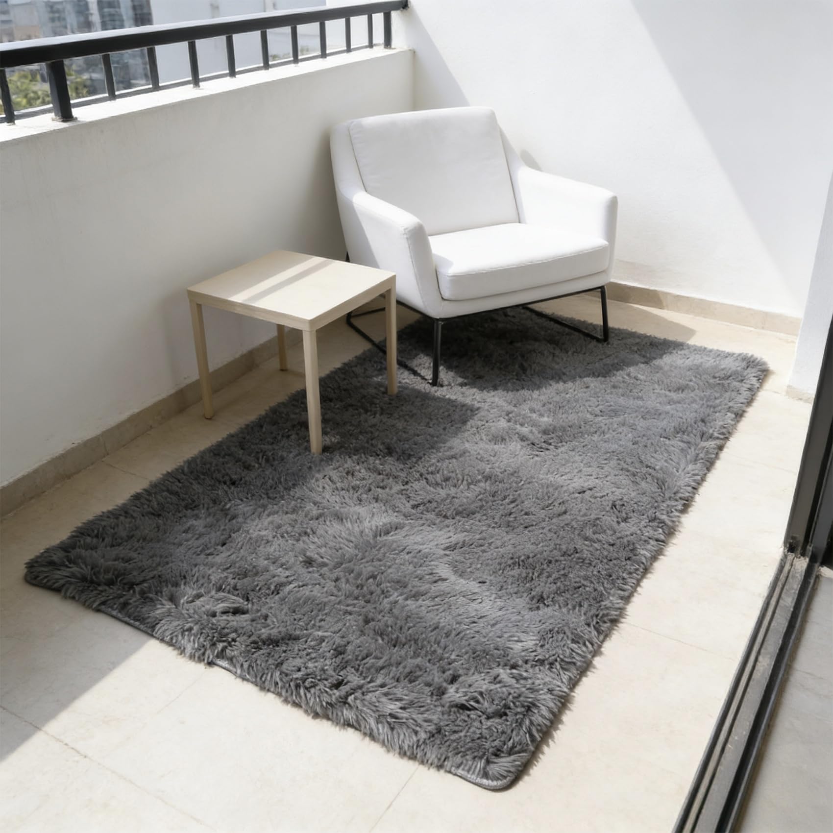 Tapis de salon ultra doux gris pour une chambre cosy et une cuisine moderne