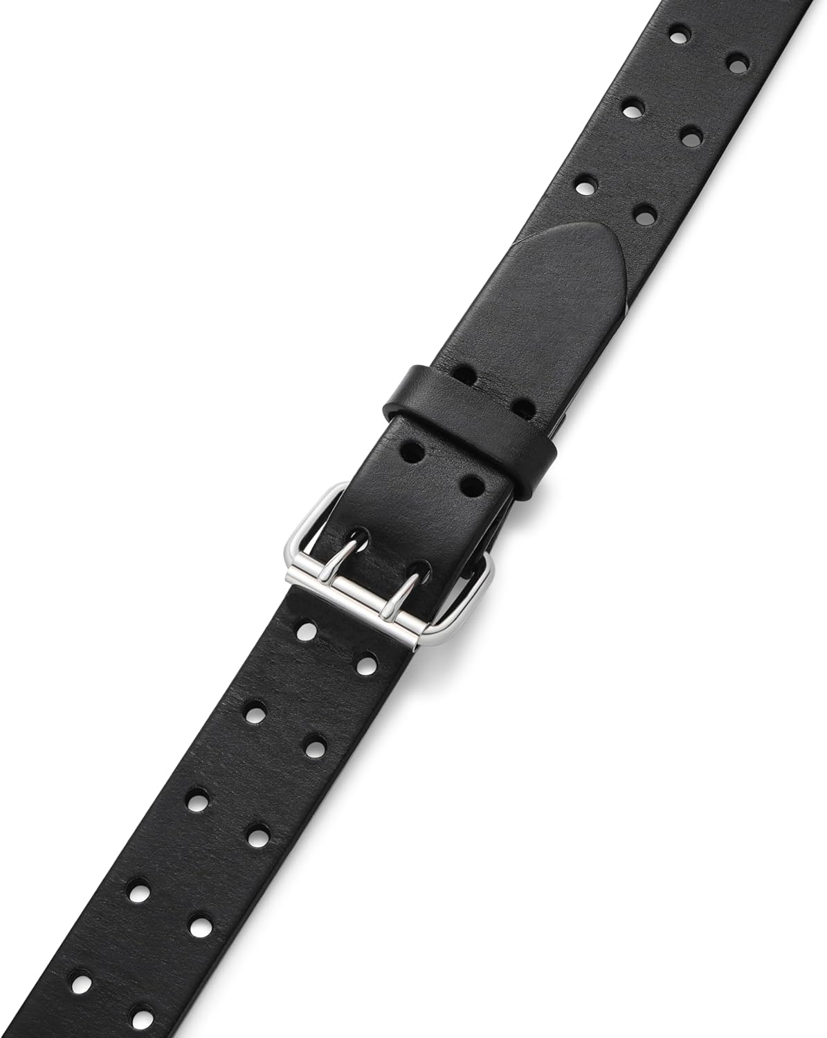 MILORDE Men's Jean Leather Belt Double Prong, 35mm 100% Genuine Leather, Handmade, Classic Designs for Work and Casual - Image 3