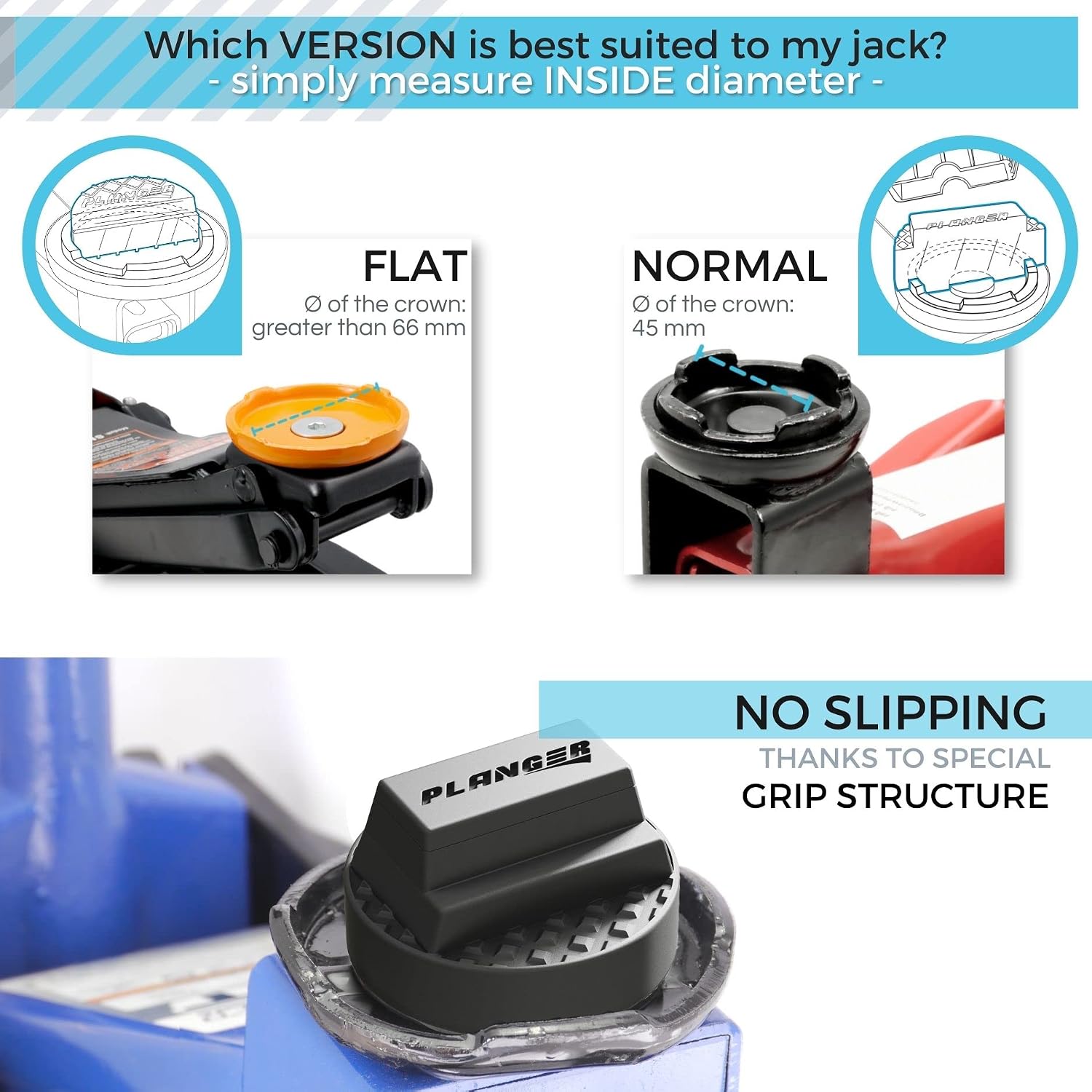 PLANGER® - Daimnd Pad Flat - Rubber Jack Pad for Mercedes Benz (Special CAR Brands from Germany) Trolley Jack, Vehicle Lift and Axle Stand - Protects Your Car, SUV