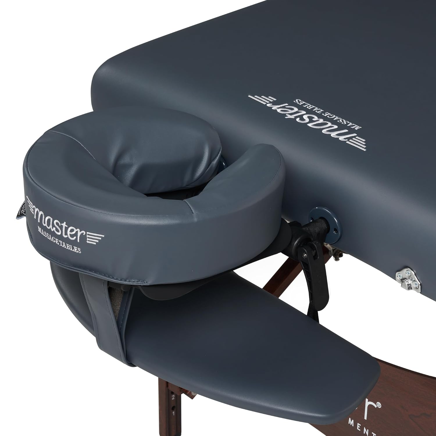 Master Massage Newport Portable Massage Table Package with Denser 2.5" Cushion, Walnut Stained Hardwood, Steel Support Cables, Pillows & Accessories, Royal Blue, 30"