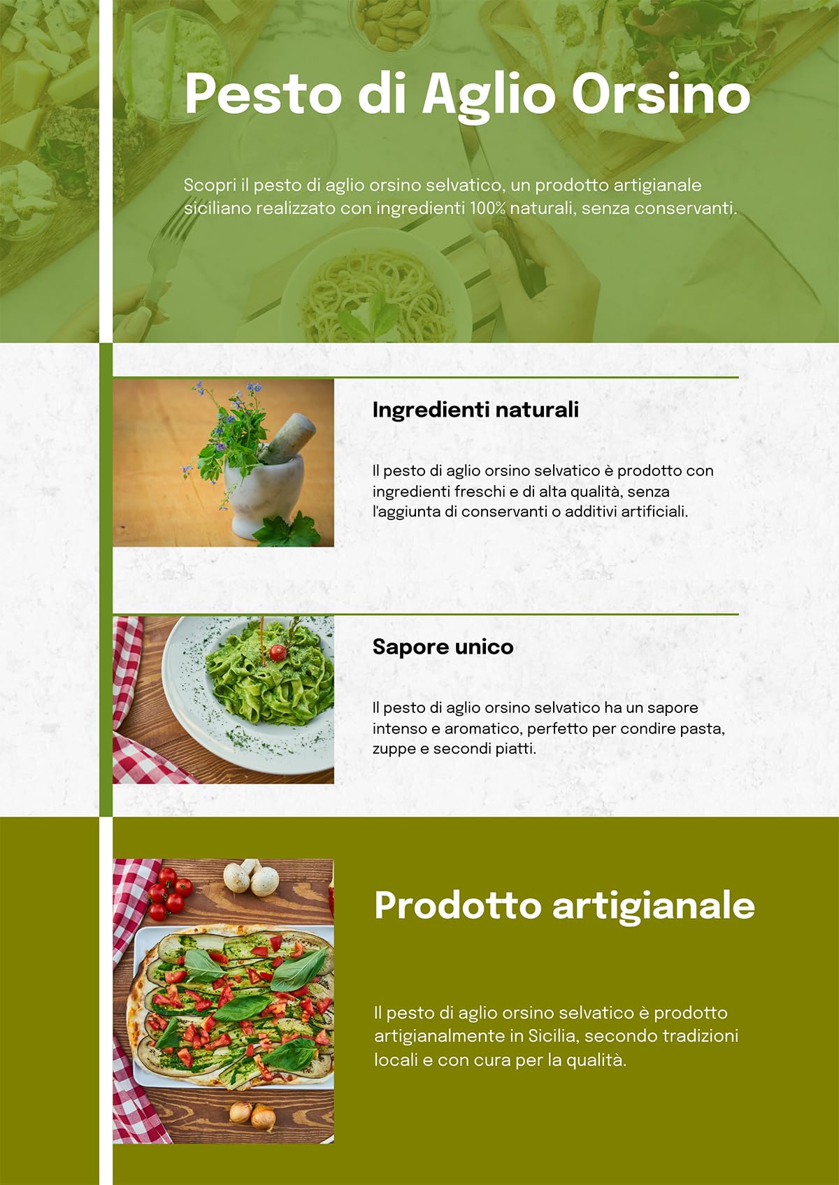 Taudì Conserve Pesto D'Ail Orsino Sauvage – Délice Sicilien 100% Naturel, Artisanal, Ingrédients Sélectionnés Pour Pâtes, Bruschettas & Plus, 180g en Pot De Verre Premium