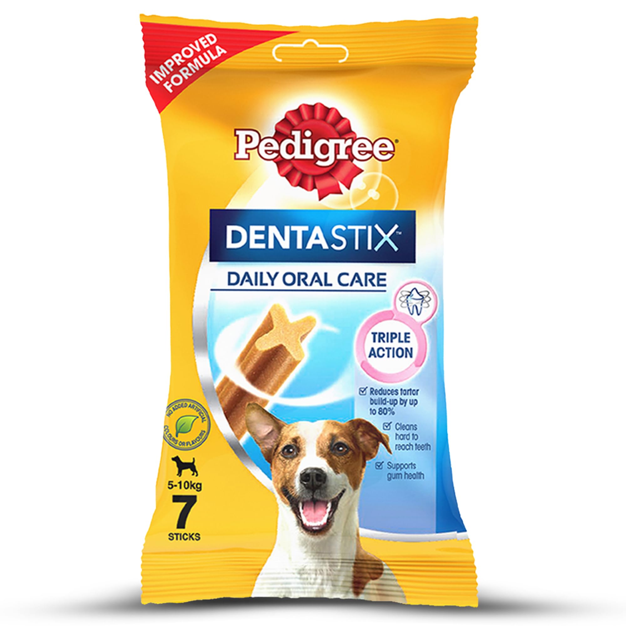 Pedigree DentaStix Snacks para Perros jóvenes y pequeños (4-10 kg), 10 x 7 Unidades