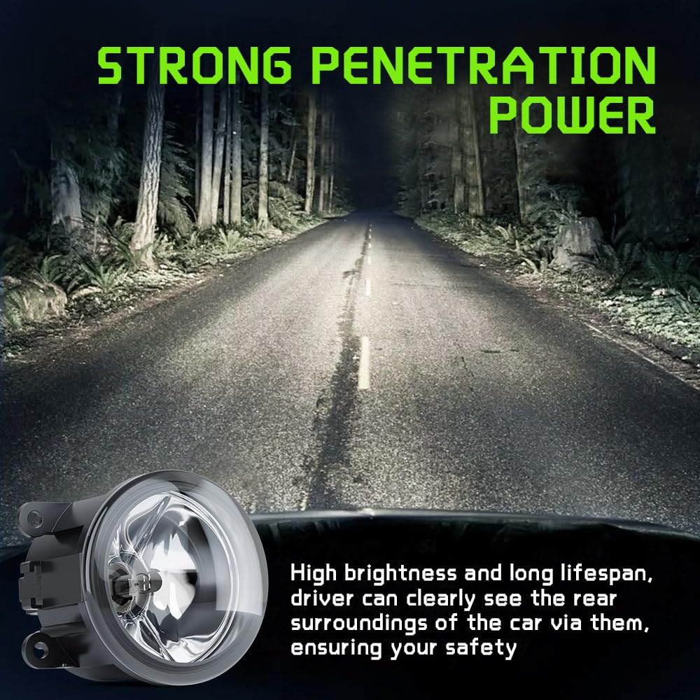 TJJTGBR Bumper Fog Light Driving Lamp For Nissan Sentra 2007-2012,For Nissan Frontier 2005-2019?For Nissan NV200 2010-2019?Clear Lens Bumper Fog Light Lamp Replacement?with H11 LED Fog Light?white