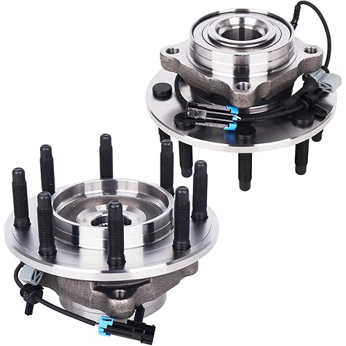 Autoround 515098 Front Wheel Bearing and Hub Assembly Fit for 2007-2013 Chevy Silverado Suburban 2500 3500 HD, GMC Sierra 2500HD 3500HD Yukon XL 2500, Hummer H2, 8 Lug w/ABS Pair