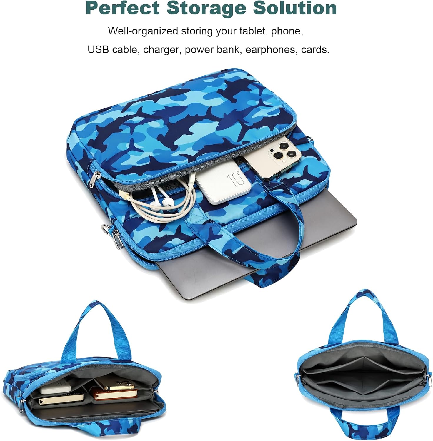 Octsky Tablet Sleeve Bag Kids Tablet/Ipad Carrying Bag 12.5 inch with shoulder strap, soft Lining