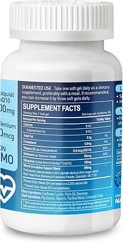 Miniatura 2 de NATURION Ubiquinol CoQ10 Plus 100  Kaneka Ubiquinol, Vitamina D3, Selenio, Mezcla de Apoyo a la Circulación  Suplemento CoQ10 de 100 mg, 60 cápsulas
