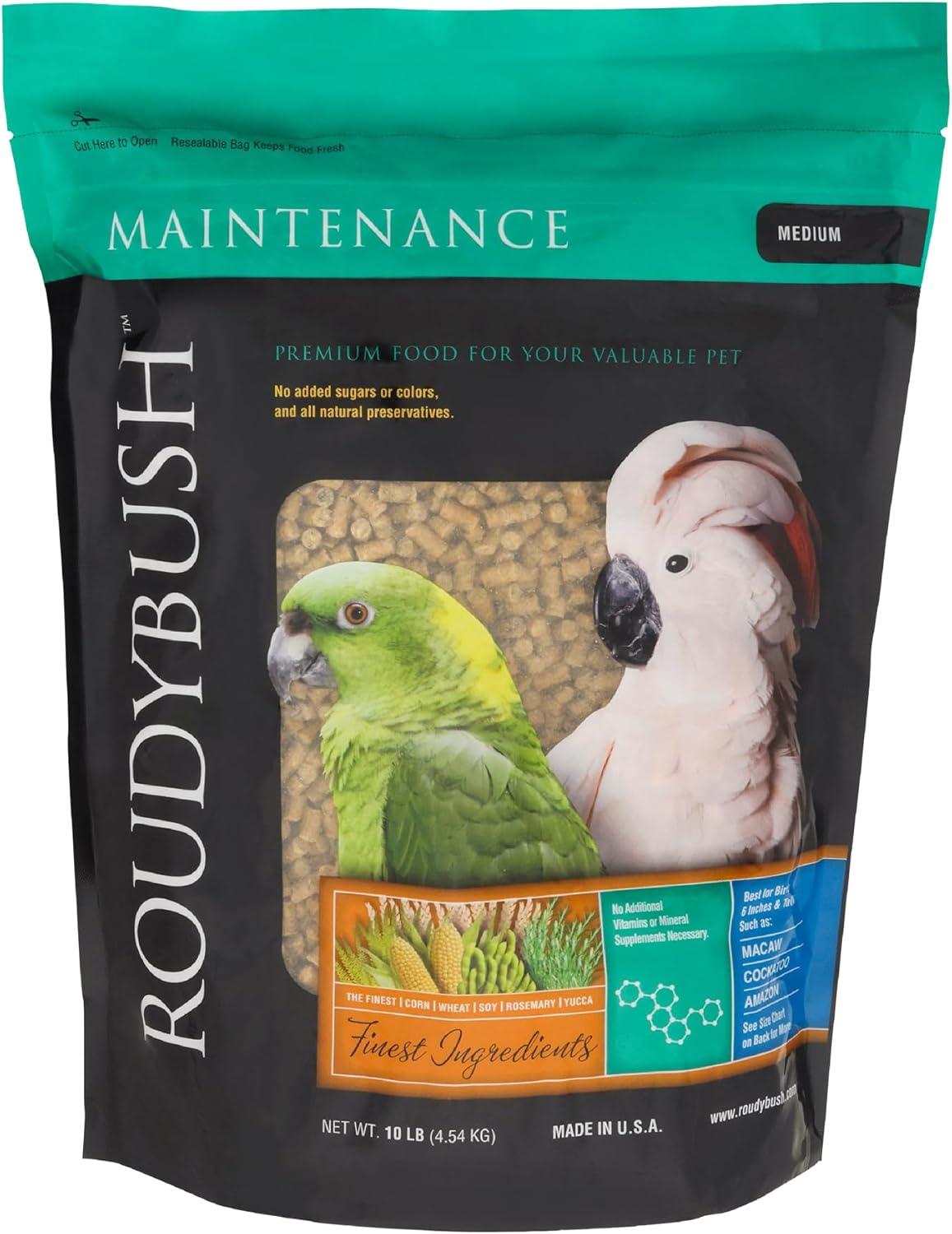 Roudybush Daily Maintenance Food for Birds – Scientifically Formulated Bird Feed – Bird Food Pellets w/Corn, Wheat, Soy & More – Nutritious & Healthy Feed for Birds (Medium, 10lb)