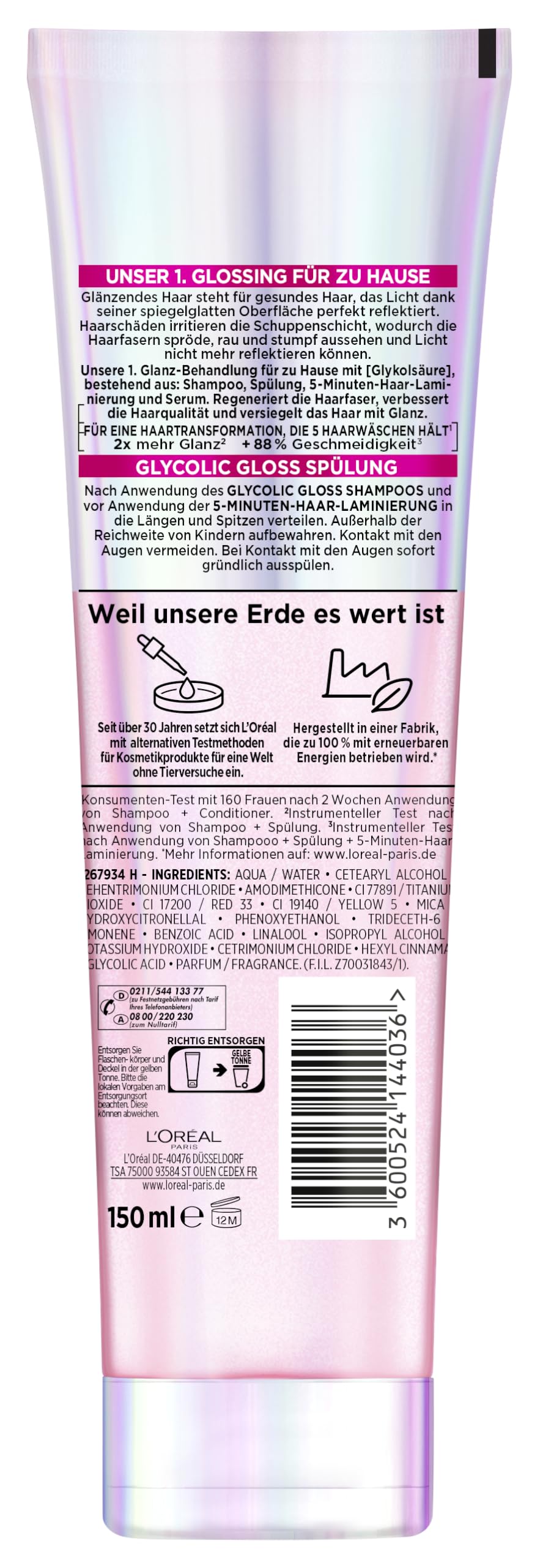 Elseve Glycolic Gloss Odżywka do włosów szorstkich i matowych 150Ml