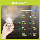 GY Ampoule LED E14 4,9W équivalent 60W, 807 Lumens 4000K Blanc Neutre,G45 Ampoule E14 Led Efficacité Energétique, Non-Dimmable, Lot de 12 - 2