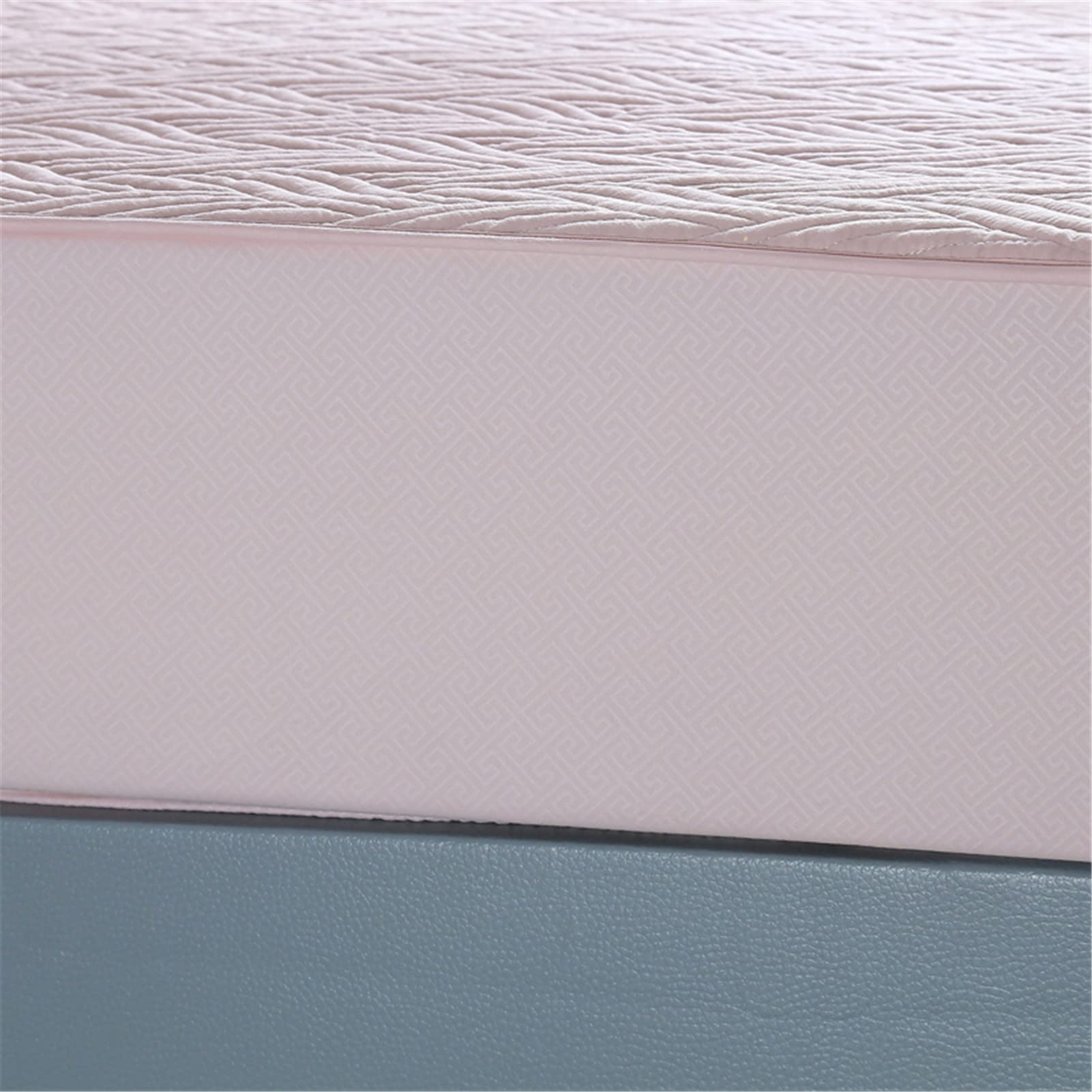 Protector Colchón, Protector de colchón Acolchado con Triple Relleno, Funda Colchon de Rizo Transpirable y Hipoalergénico, Antiácaros (Rosa - A,Thin 100x200cm)
