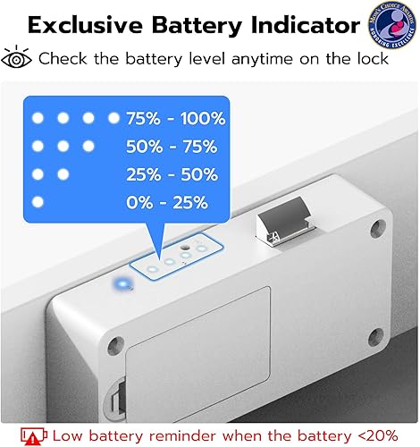 Miniatura 7 de eLinkSmart Cerradura inteligente para gabinete, oculta sin taladro, adhesivo magnético a prueba de bebés, cerraduras de cajón a prueba de niños,