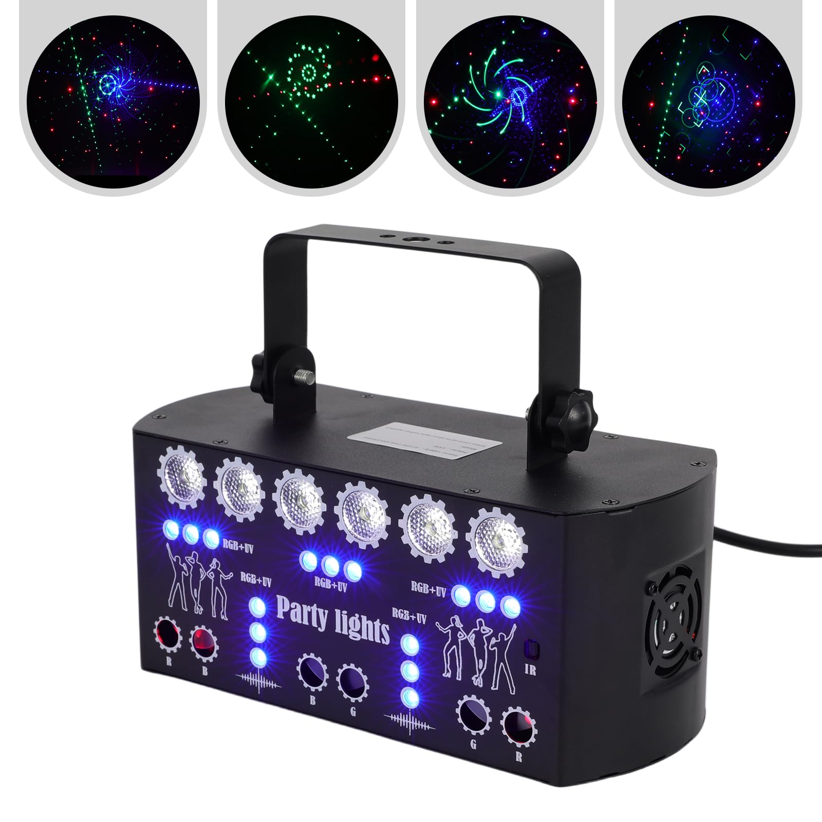 Partylicht Disco Licht LED Partyleuchte Lichteffekte Musikgesteuert DJ Lichter Sprachsteuerung Stroboskop Selbstfahren DMX Fernsteuerung 27 Lumières für Nachtclub KTV Live Show Party
