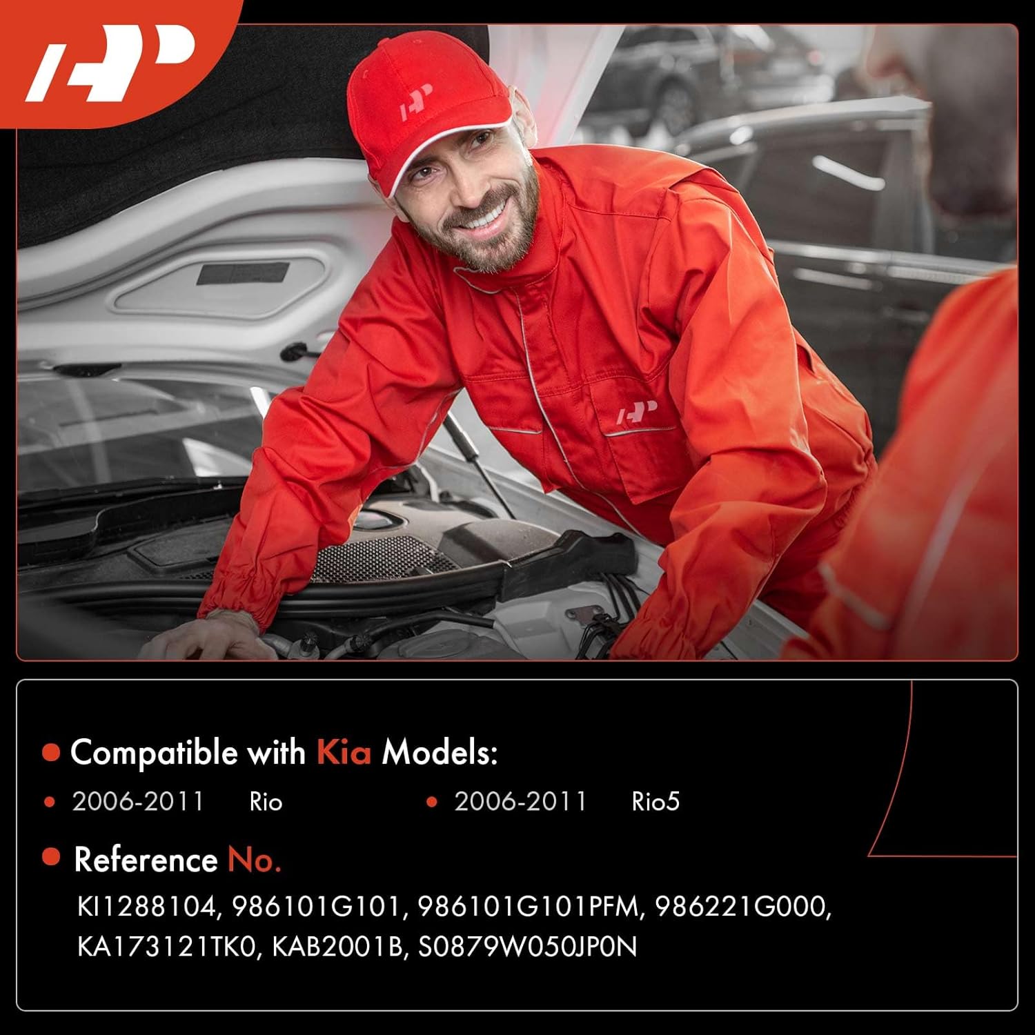 A-Premium Windshield Washer Reservoir Tank Assembly Compatible with Kia Rio, Rio5, 2006-2011 - with Cap & Washer Pump & Inlet