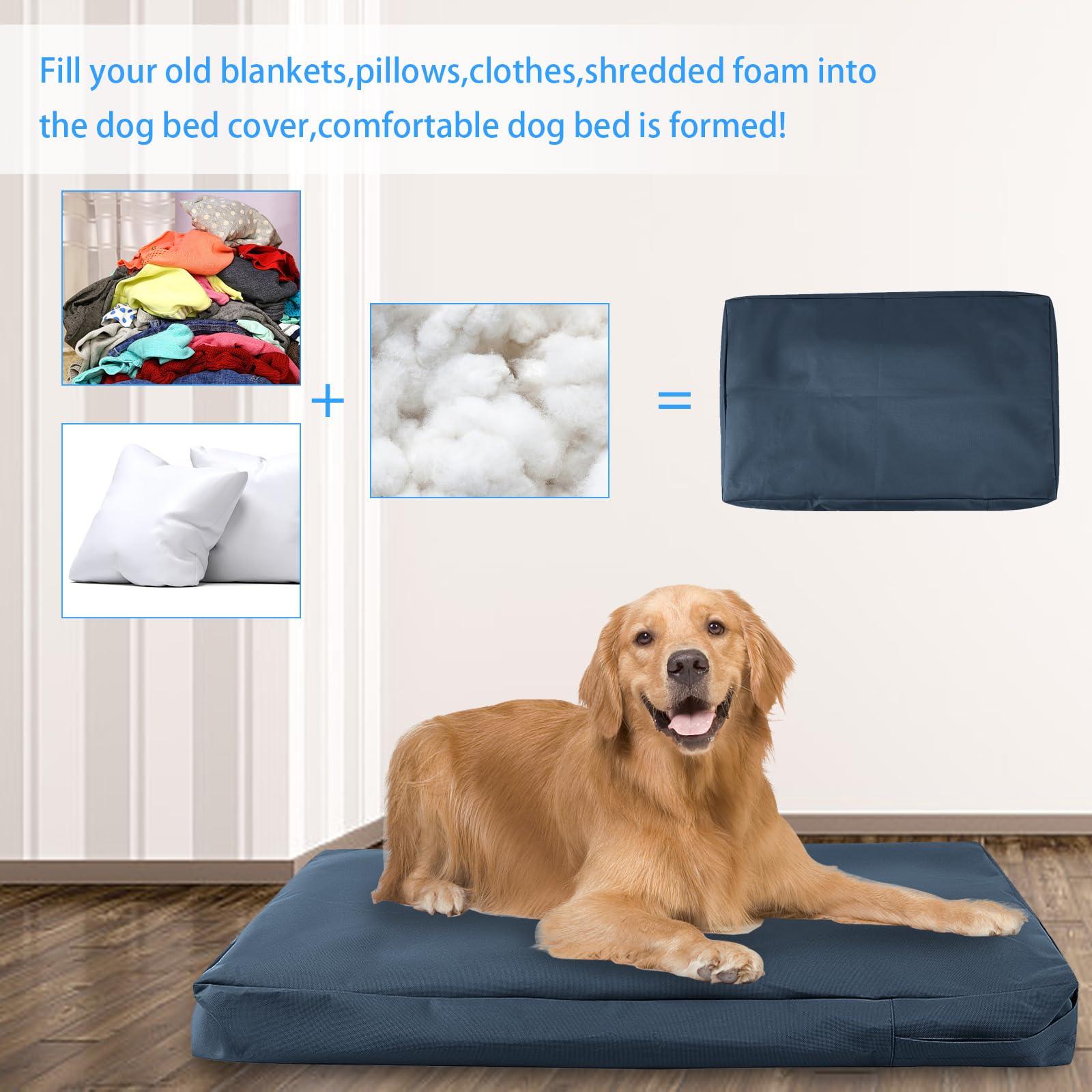 XITVVyg Dog Bed Cover,Waterproof Canvas Dog Crate Mattress Cover,Washable&Removable Bed Covers for Dogs,Replacement Dog Bed Cover with Zipper,Indoor Bed Protector for Pet Covers - Image 3
