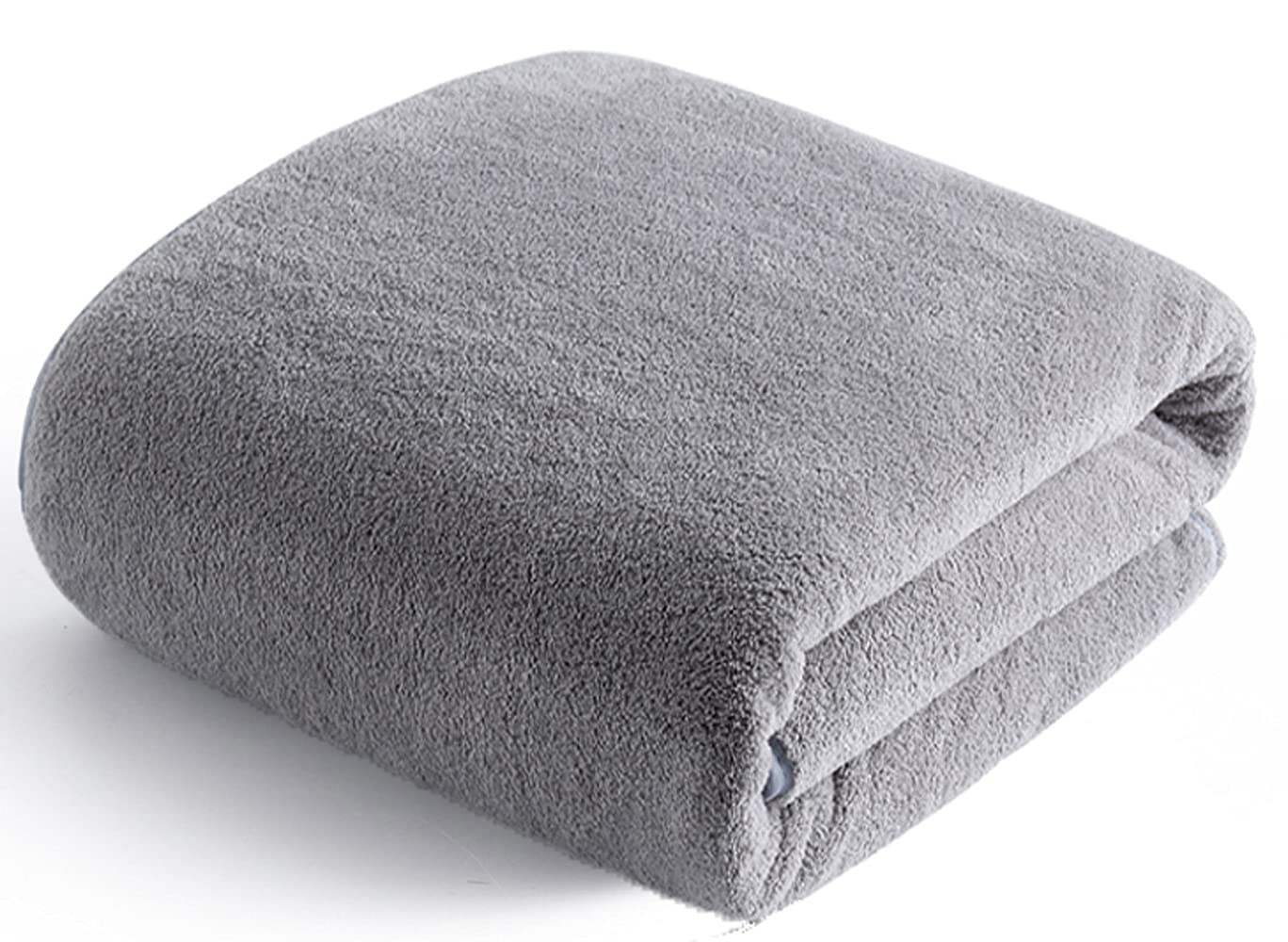 MYLSMPLE Luxury Microfiber Extra Large Bath Towels Beach Bath Sheets Fast Drying Towels Soft Absorbent Towels (36 Inch X 72 Inch) (Coral Fleece-Grey, 36 Inch X 72 Inch)