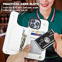 Vista 3 de ONETOP - Funda tipo cartera para iPhone 15 Pro Max con soporte para tarjetas, anillo de rotación de 360°, bloqueo RFID, piel sintética, doble cierre