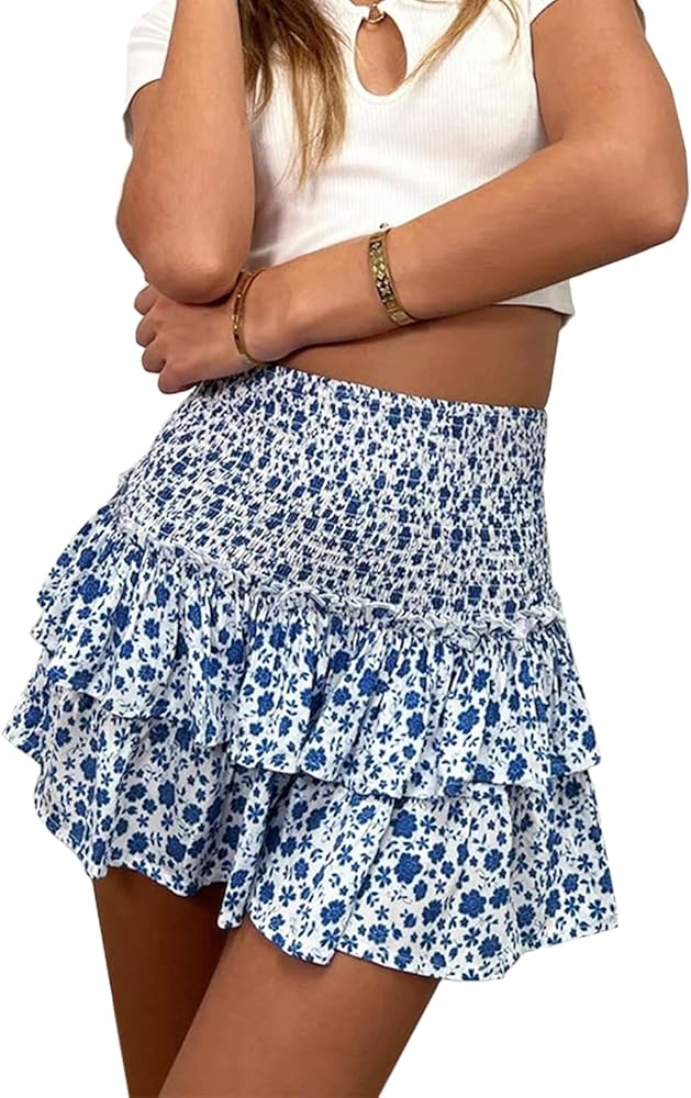 Ruffled mini skirt with smocked top