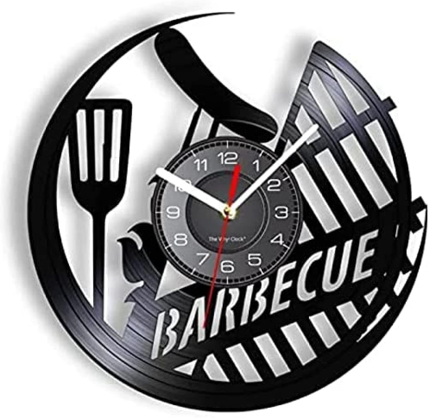 Wall Clock Barbecue Sausage Outdoor Picnic Vinyl Record Wall Clock BBQ Grill Sign Home Decor Roast Meat Hanging Clock Cooking Lover Gift