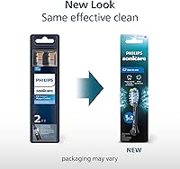 Vista 2 de Philips Sonicare C3 Two-in-One - Cabezales de cepillo de dientes eléctricos de repuesto genuino, negro, paquete de 2, HX9042/95