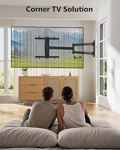 Miniatura 6 de FORGING MOUNT Soporte de pared de TV de brazo largo para TV de 27-70 pulgadas, soporte de pared de movimiento completo con brazo articulado