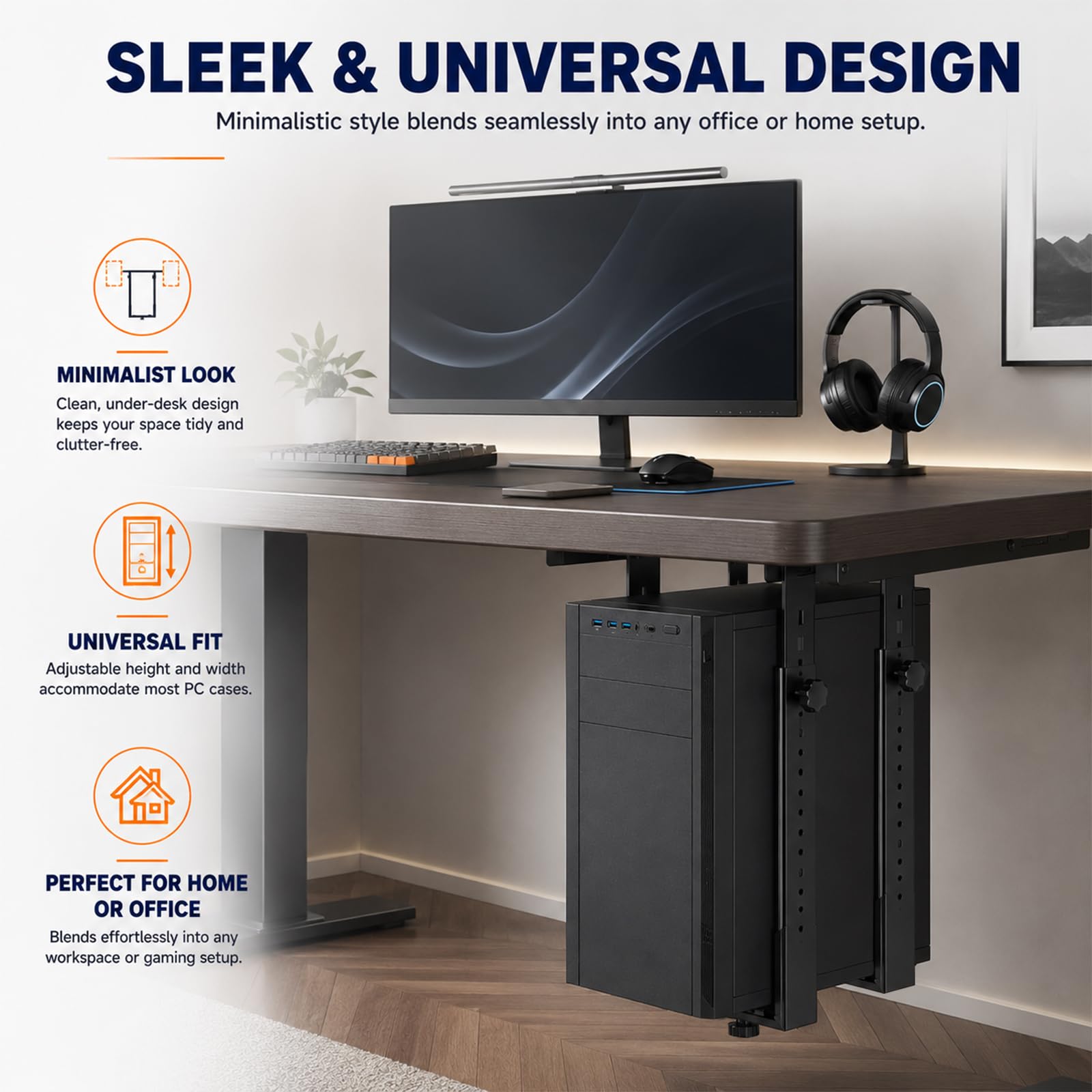 NCONCO Supporto da tavolo per PC per case del computer, regolabile in altezza, universale, stabile fino a 35 kg, salvaspazio, per scrivanie