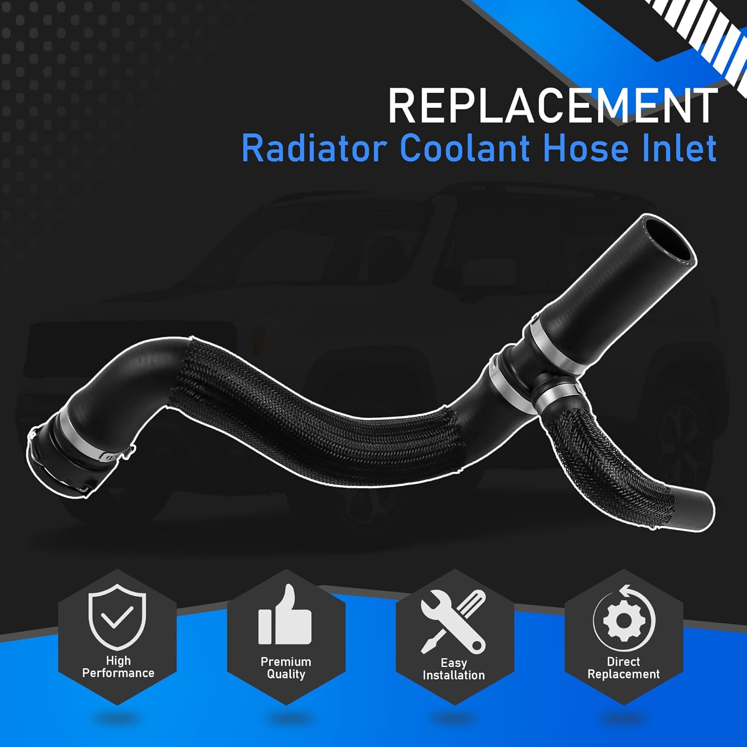 Engine Radiator Coolant Hose Inlet Compatible with 2015-2021 Jeep Renegade 1.3L 2.4L Turbo 4WD/2WD Replaces 68246567AA