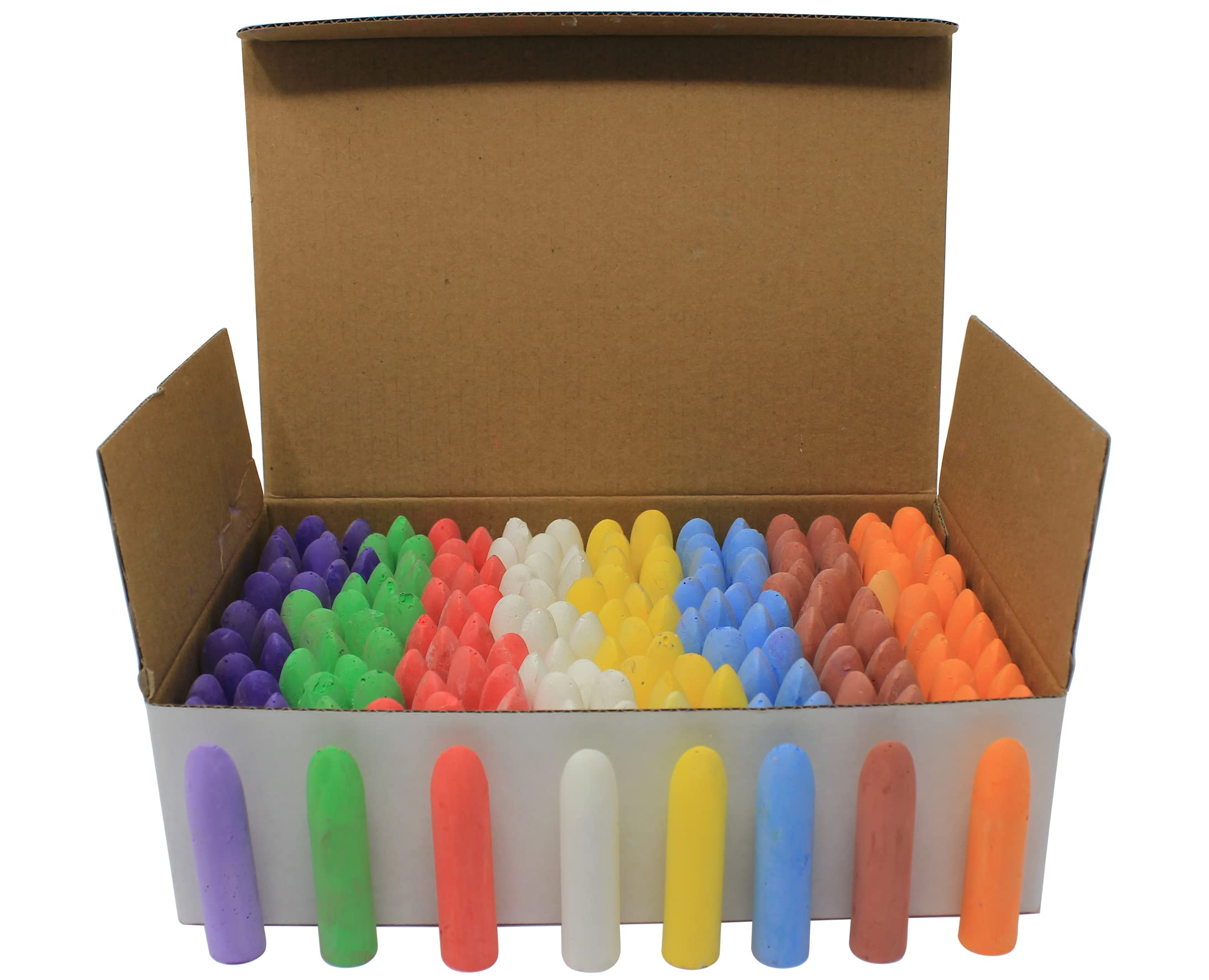 Bright Ideas Chunky Chalk Class Pack, PK160 Pieces Bright Coloured Playground Chalk for Children, Bright Washable Sidewalk, Pavement, Blackboard Chalk 8 Assorted Colours, 5.5cm, Assorted Chalks