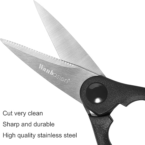 Miniatura 4 de Wanbasion Juego de 16 cuchillos de cocina negros con bloque, juego de cuchillos de acero inoxidable para cocina, juegos de cuchillos de chef