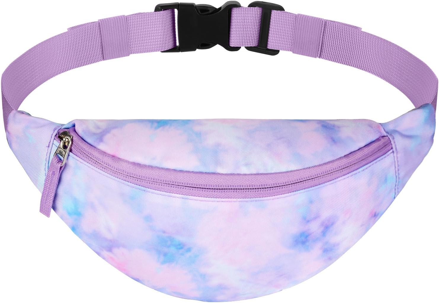 Tie Dye Kids Fanny Pack for Girls, Travel Small Waist Bag Crossbody Belt Bag for Teen Girls Toddler Cute Fanny Bag, Purple