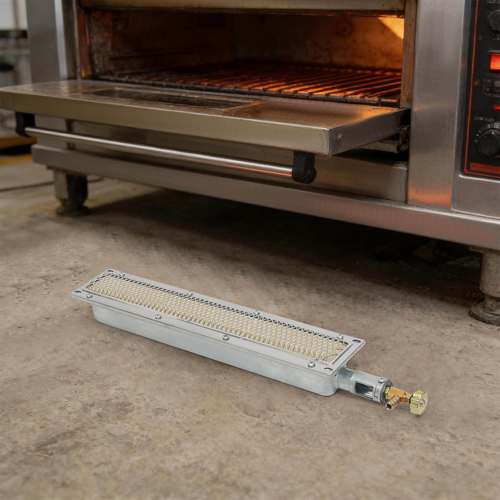 Quemador de infrarrojos para barbacoa, 50 x 8 x 5,8 cm, quemador lateral por infrarrojos para barbacoa de gas, quemador de gas, elemento calefactor para restaurantes de carne, comidas, tiendas