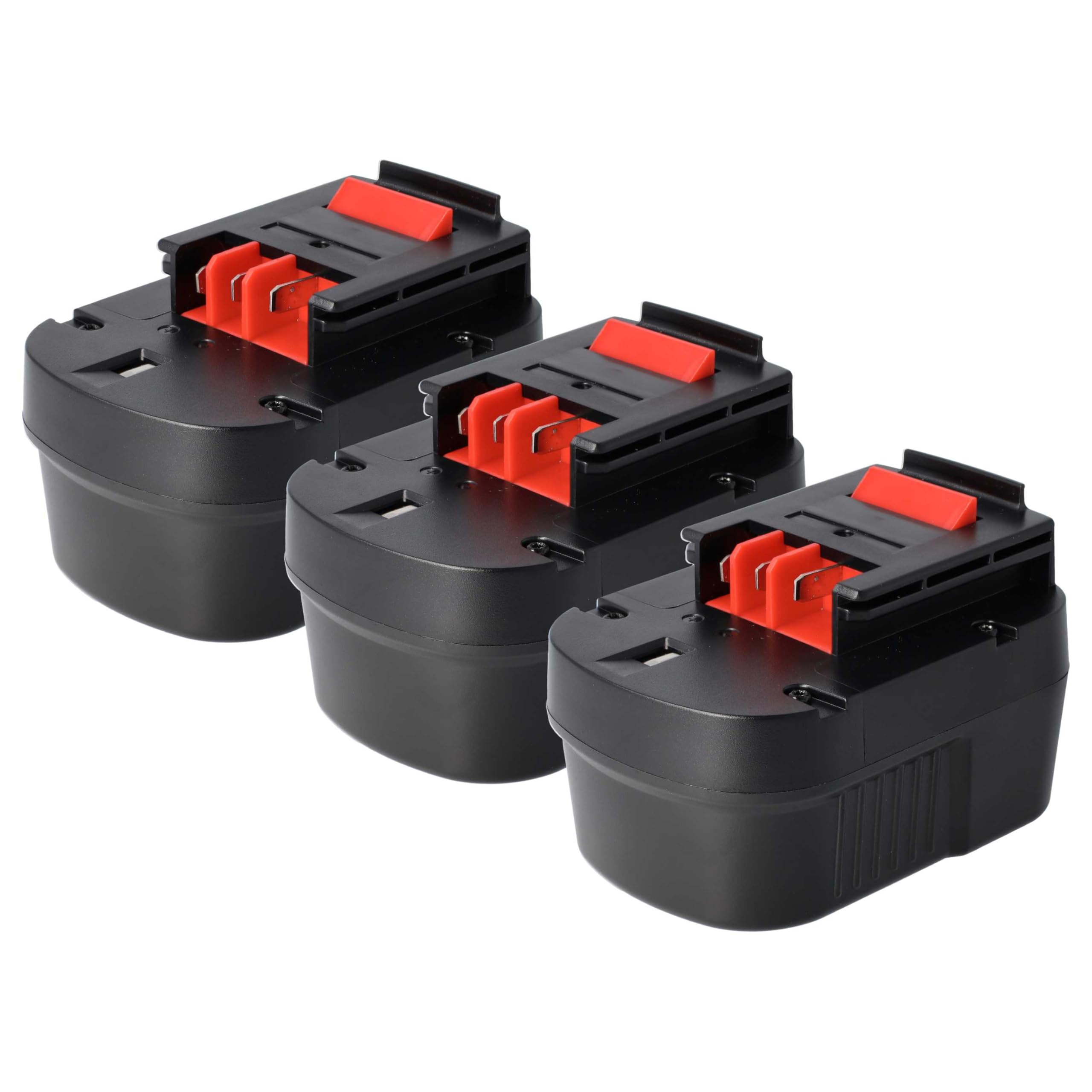 vhbw 3x NiMH akumulator 1500 mAh (12 V) pasuje do elektronarzędzi narzędzia Powertools Tools Black & Decker HP126F2B, HP126F2K, HP126F3B, HP126F3K, HP126FBH
