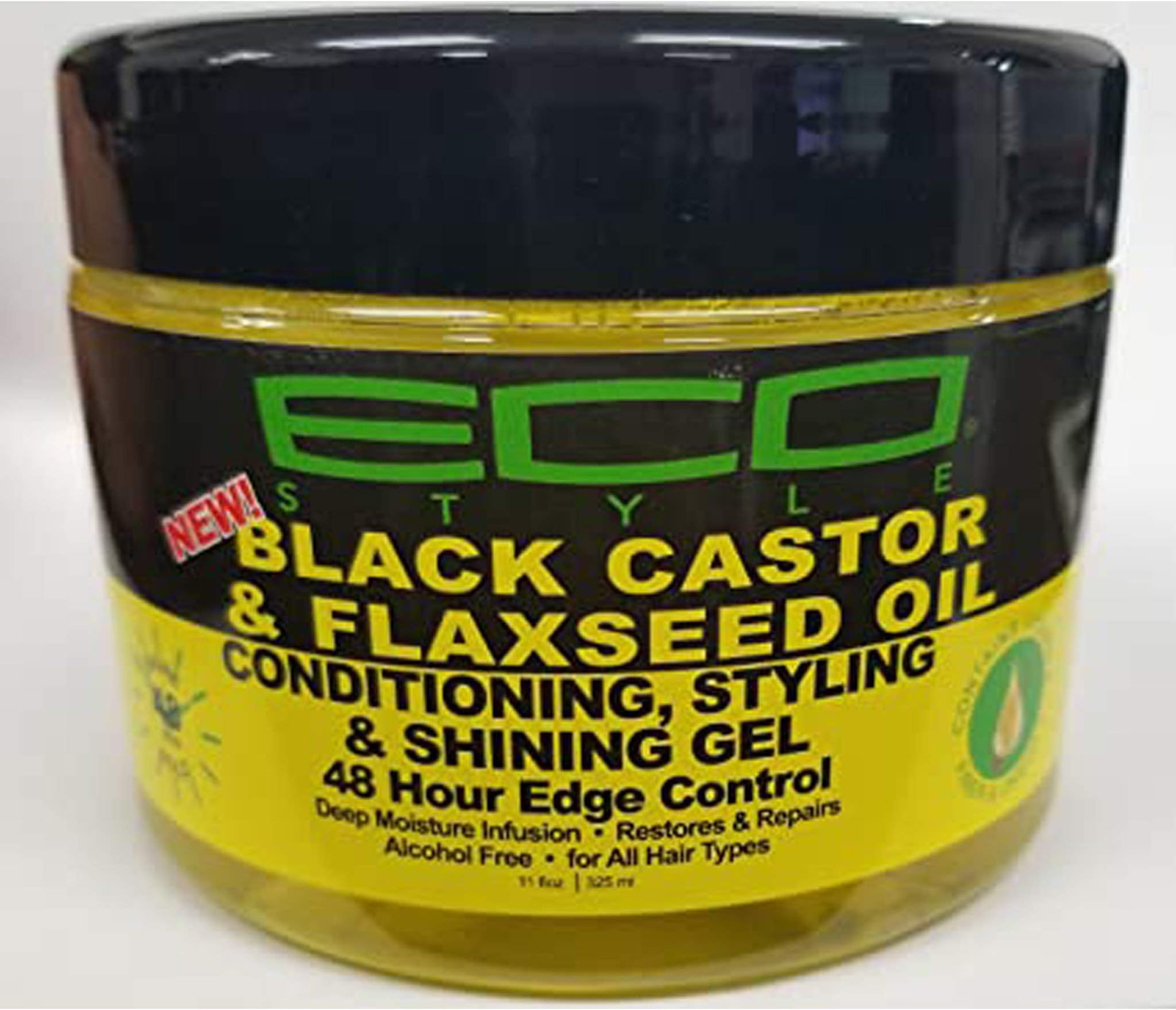 Ecoco Eco Style Black Castor Oil & Flaxseed Oil 48 Hour Edge Control, 11 Ounce