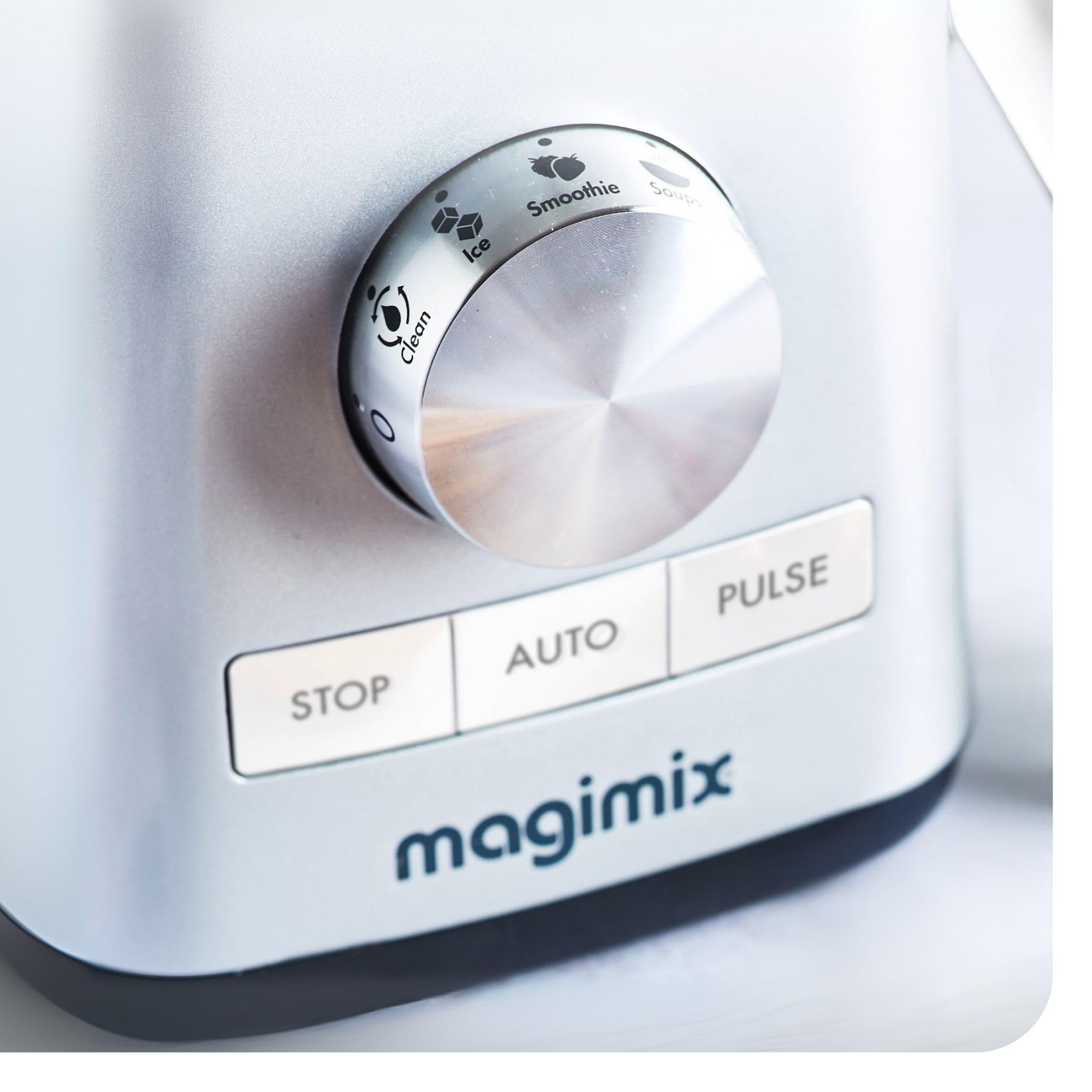 magimix Frullatore 2,8 L - Power Blender 5 XL - 1500 W, Caraffa in Vetro termoresistente, 4 Programmi Automatici, Smoothies, Zupper, Ghiaccio e Dessert, BPA Free - Acciaio opaco