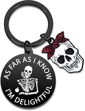 Goth Gifts for Women Gothic Keychain Skull Keychain for Teens Witchy Gifts for Women Skeleton Keychains Spooky Basket Stuffers Horror Gift for Friend Funny Halloween Keychains