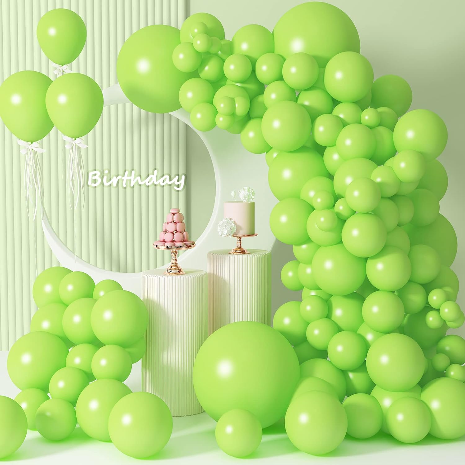 WXX Lime Green Balloons 95pcs Light Green Balloons 18 12 10